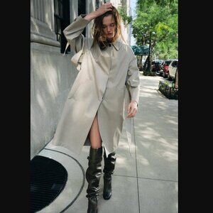 ZARA ZW COLLECTION WOMEN TAURUS BELTED TRENCH COAT SIZE S NWT 129$